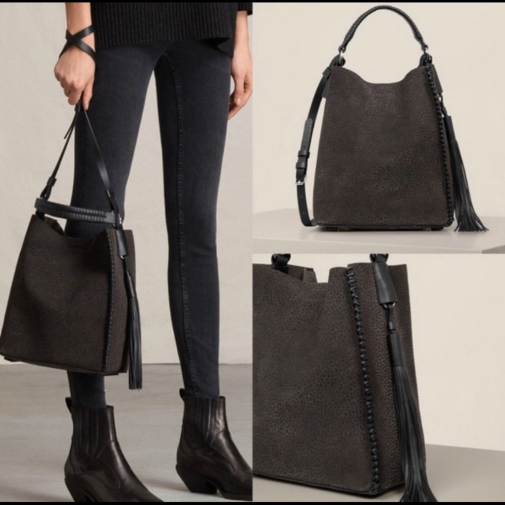 All Saints Pearl Mini Suede Hobo